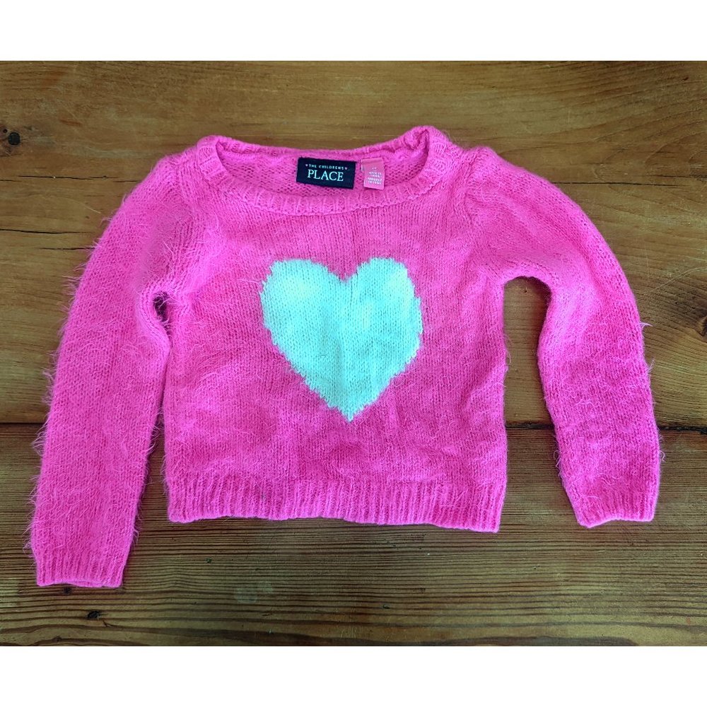 Children's Place Pink heart sweater 2T